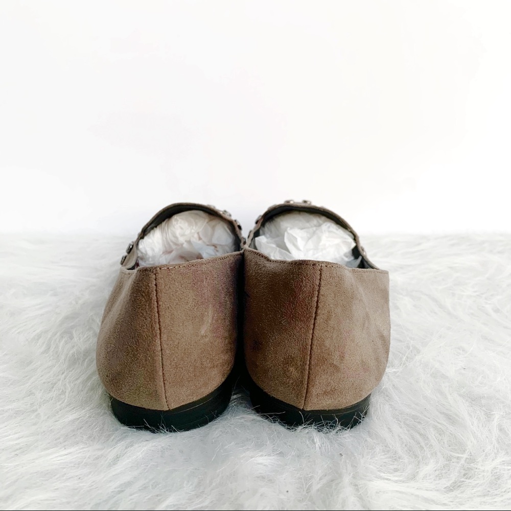 ROCK & REPUBLIC Grey Skull Studded Flats Loafers 6 - Picture 5 of 13